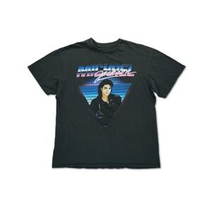 Michael Jackson Men's T-Shirt Black Size Large Short Sleeve